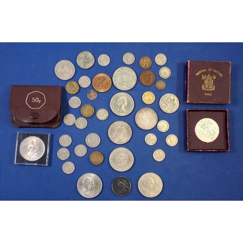 482 - A miscellaneous lot of coinage including: pre-decimal and decimal (silver content) examples: Victori... 