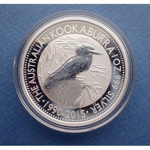 488 - An Australian 1oz silver Kookaburra dollar 2015 UNC in protective case