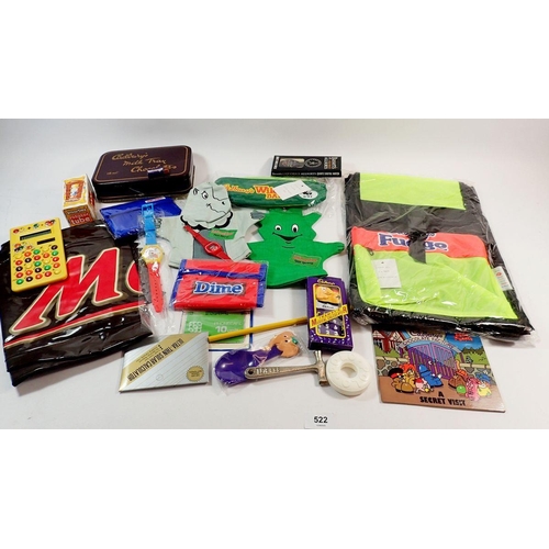 522 - A box of advertising and promotional items relating to chocolate and sweets  - mainly Cadbury's