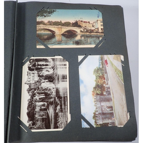 580 - A postcard album of approx 120 including greetings, topos, transport etc