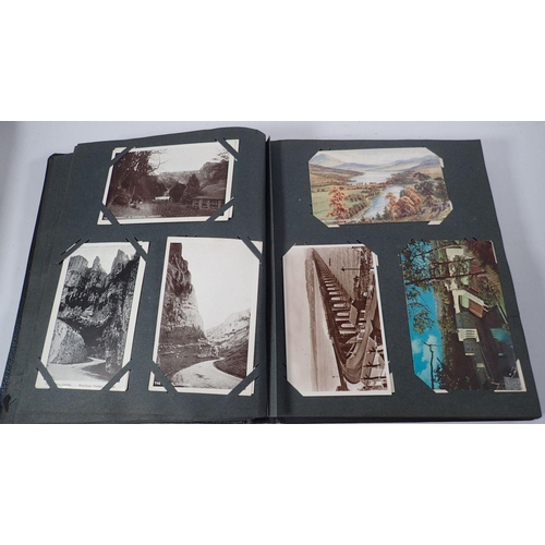 580 - A postcard album of approx 120 including greetings, topos, transport etc