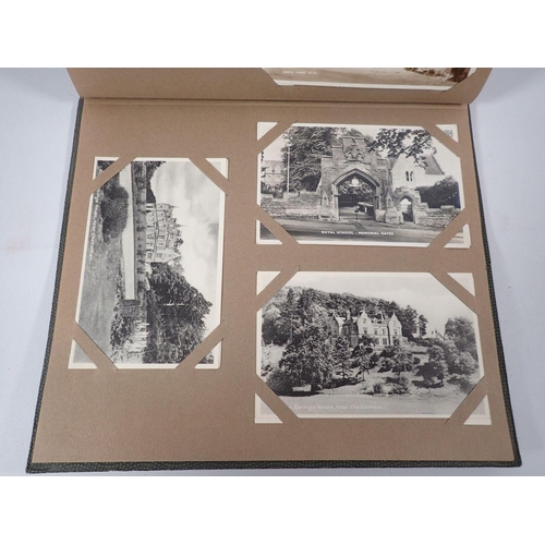 583 - Two postcard albums, mainly real photos including New Inn Gloucester, Cottages at Yanworth, College ... 