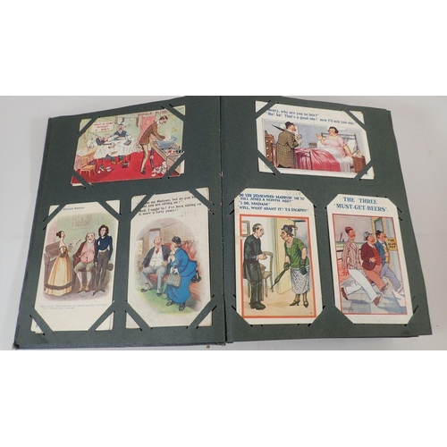 586 - A large postcard album with wide range including comic and topo (450)