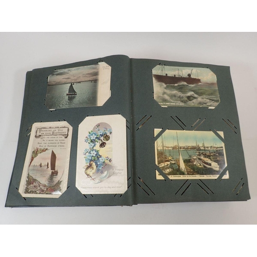 586 - A large postcard album with wide range including comic and topo (450)