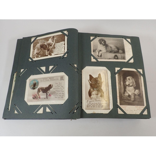 586 - A large postcard album with wide range including comic and topo (450)