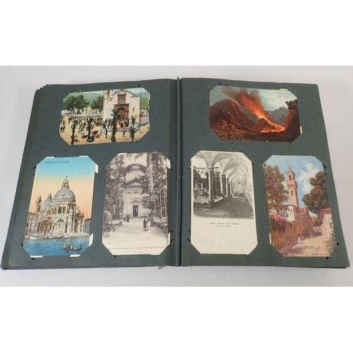 586 - A large postcard album with wide range including comic and topo (450)