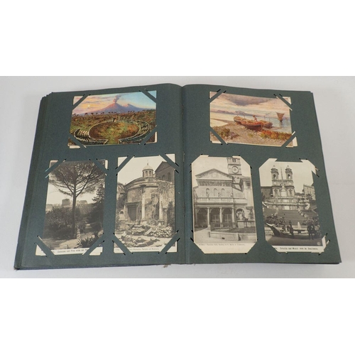 586 - A large postcard album with wide range including comic and topo (450)