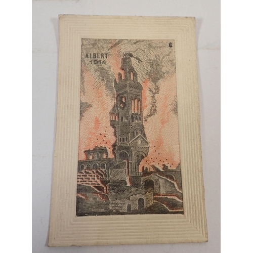 590 - A collection of old greetings cards and postcards including Tucks topographical, plus WWI silk 'Albe... 