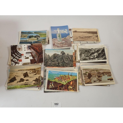 592 - A shoebox of South West GB postcards including  Cornwall (90), Devon(250 approx.), Dorset (150+), So... 