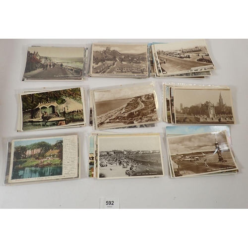 592 - A shoebox of South West GB postcards including  Cornwall (90), Devon(250 approx.), Dorset (150+), So... 