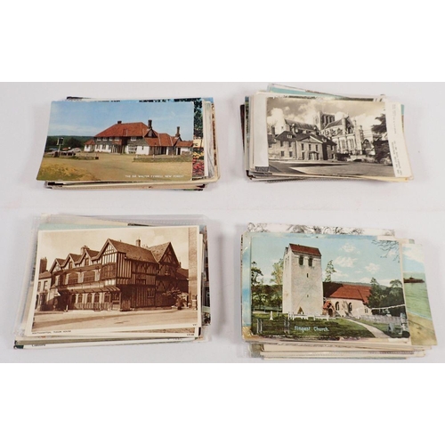 596 - A shoebox of South of England GB postcards inlcuding Berks(30), Bucks (7), Hants (100+), Herts (20),... 