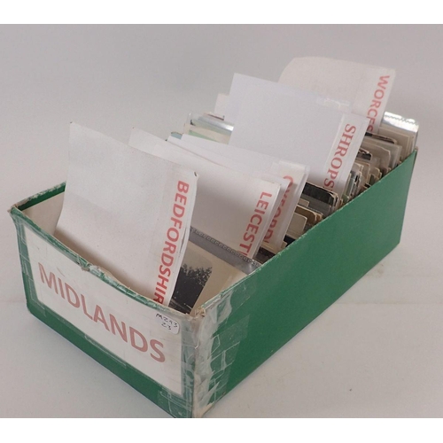 601 - A shoe box of Midlands GB postcards including Beds (10), Leics (20+), Northants (19), Notts (15), Ox... 