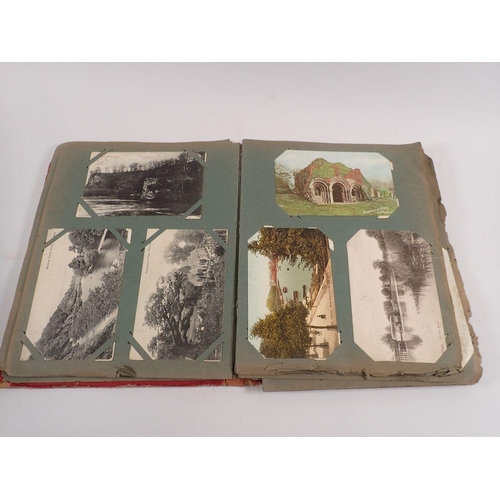 603 - Three postcard albums including two mainly topographical (approx. 150 and 300) and one of theatrical... 