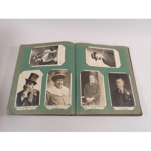 603 - Three postcard albums including two mainly topographical (approx. 150 and 300) and one of theatrical... 