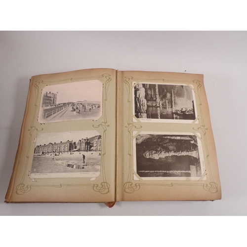 603 - Three postcard albums including two mainly topographical (approx. 150 and 300) and one of theatrical... 