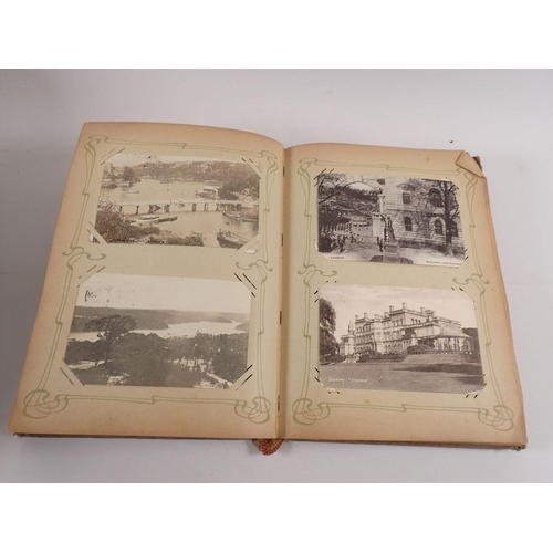 603 - Three postcard albums including two mainly topographical (approx. 150 and 300) and one of theatrical... 