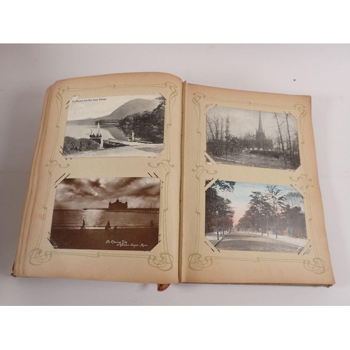 603 - Three postcard albums including two mainly topographical (approx. 150 and 300) and one of theatrical... 