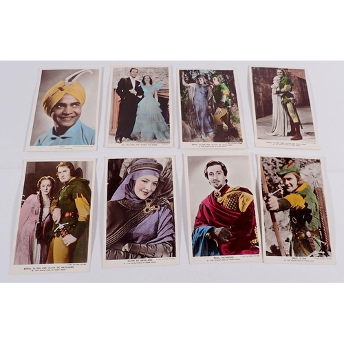 617 - Fourteen postcards of actors and actresses including Robin Hood