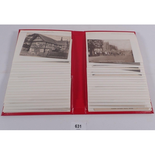 631 - A red album of postcards including topo and miscellaneous  (40)