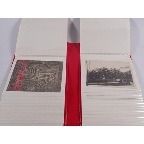 633 - A red album of various postcards including advertising and topographical (25)