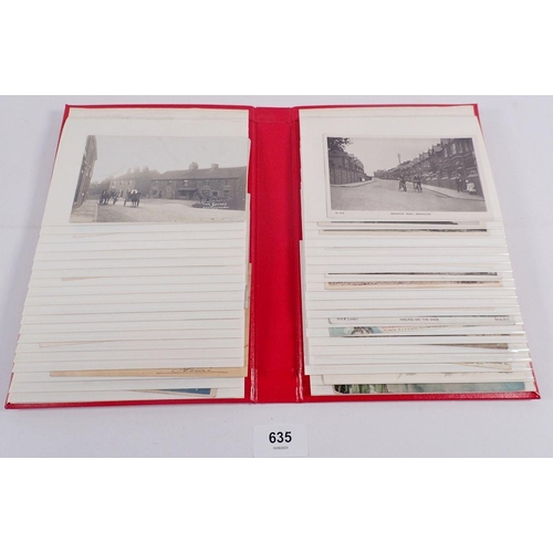 635 - A red album of various postcards including topographical and miscellaneous (40)