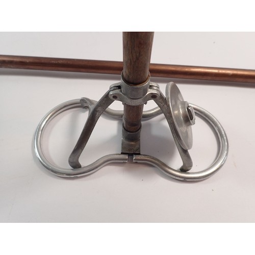 1080 - A wooden shooting stick with pat number, thought to be Swaine & Adeney together with a Gamebird shoo... 