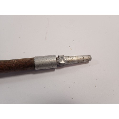 1080 - A wooden shooting stick with pat number, thought to be Swaine & Adeney together with a Gamebird shoo... 