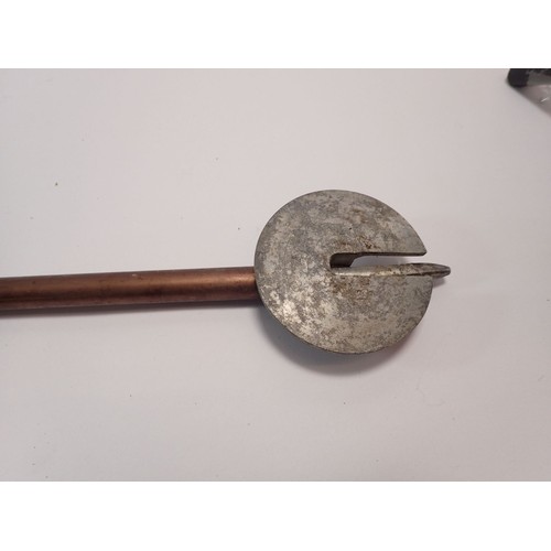 1080 - A wooden shooting stick with pat number, thought to be Swaine & Adeney together with a Gamebird shoo... 