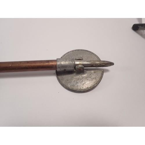 1080 - A wooden shooting stick with pat number, thought to be Swaine & Adeney together with a Gamebird shoo... 