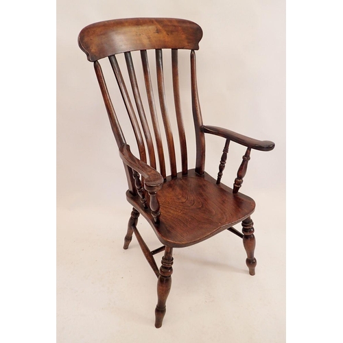 1108 - A Victorian slat back farmhouse chair