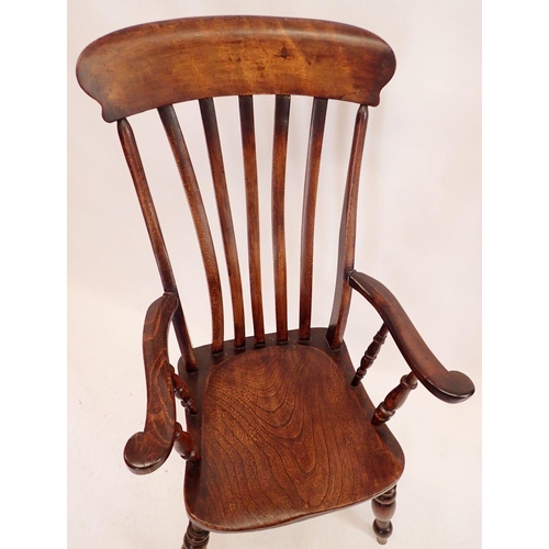 1108 - A Victorian slat back farmhouse chair