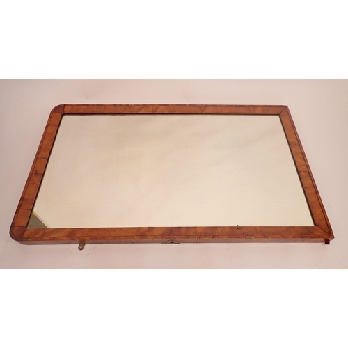 1109 - A Victorian walnut framed mirror, 53 x 92cm