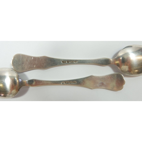 298 - Two 830 silver standard coffee spoons by David Andersen with shell terminals