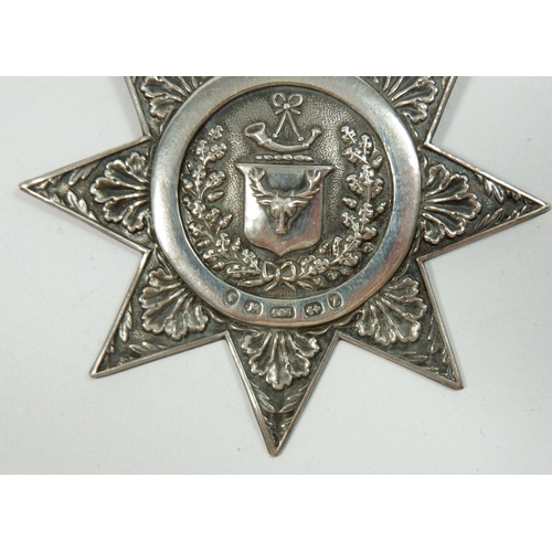 332 - A Victorian silver Ancient Order of Foresters sash badge by I & T, Birmingham 1874, 8.5cm wide, 22.5... 