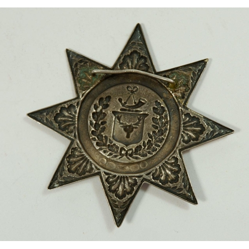 332 - A Victorian silver Ancient Order of Foresters sash badge by I & T, Birmingham 1874, 8.5cm wide, 22.5... 