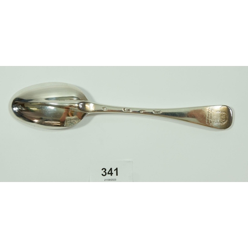 341 - A Georgian silver rat tail spoon, 72g