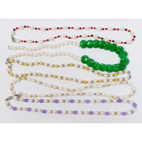 522 - Five freshwater pearl necklaces