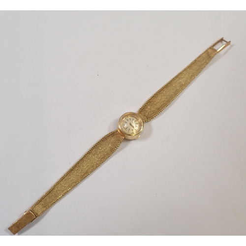 552 - An 18ct gold Zenith ladies wrist watch on 18ct gold bracelet, total weight 31.2g, bracelet a/f