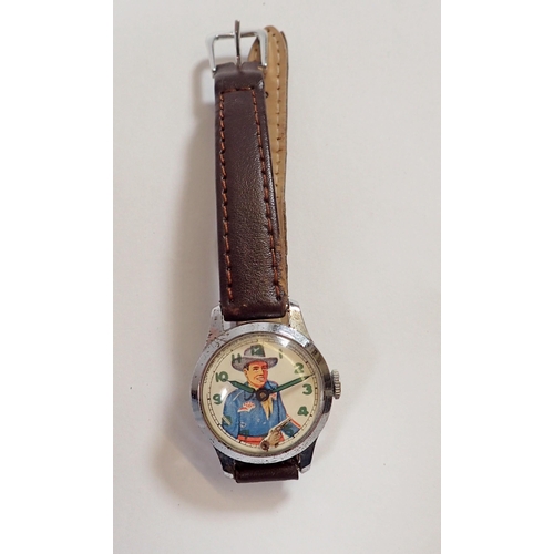 558 - A Swiss Murass 'Hopalong Cassidy' boys watch with oscillating gun