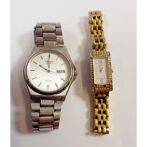 559 - A Seiko quartz gentlemen's SQ100 wrist watch and a Citizen ladies watch