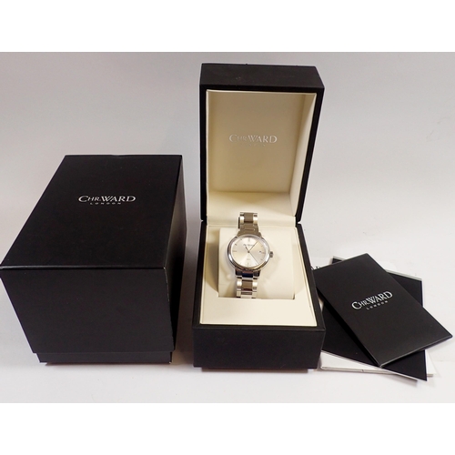 567 - A Christopher Ward stainless steel gentlemen's wrist watch, boxed with receipt and paperwork