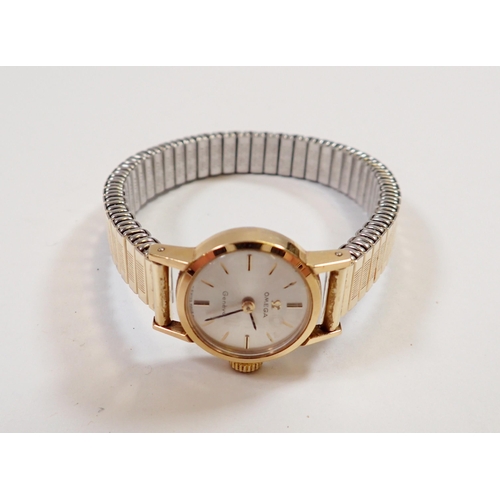 570 - An Omega gold plated mechanical ladies wrist watch