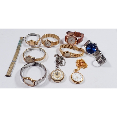 576 - A group of wrist watches and fob watches to include ladies Tissot, Sekonda, Rotary and gents Accuris... 