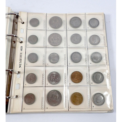 586 - Two world coin albums 20th century containing: album Mont Samleren, examples: Denmark, Norway & Swed... 