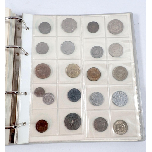 586 - Two world coin albums 20th century containing: album Mont Samleren, examples: Denmark, Norway & Swed... 