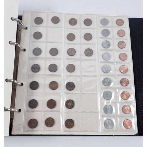 586 - Two world coin albums 20th century containing: album Mont Samleren, examples: Denmark, Norway & Swed... 