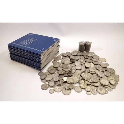 594 - A quantity of British silver content coinage pre 1947 including: silver threepences, sixpences, shil... 