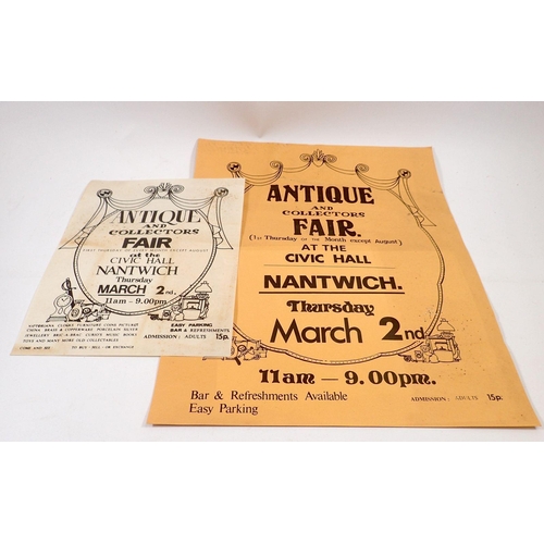 677 - Two vintage Nantwich Antique and Collectors Fair posters, largest 39 x 32cm