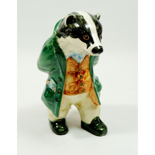 68 - A Rye Cinque Ports pottery figure of 'Lord William Badger' initialled JR, 20cm tall