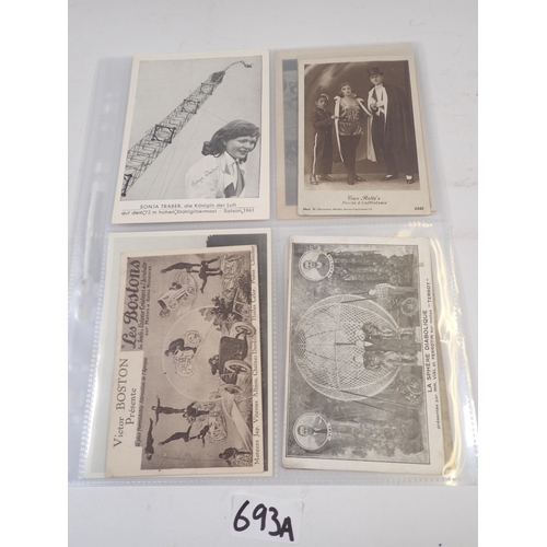 693A - Twelve circus and fairground postcards including Wall of Death